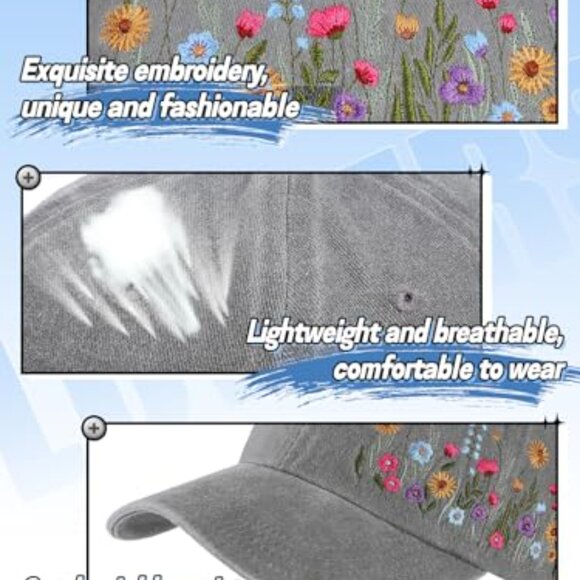 Embroidered Baseball Cap Adjustable Fit Soft Breathable Hats Unisex Casual Style - Picture 8 of 8